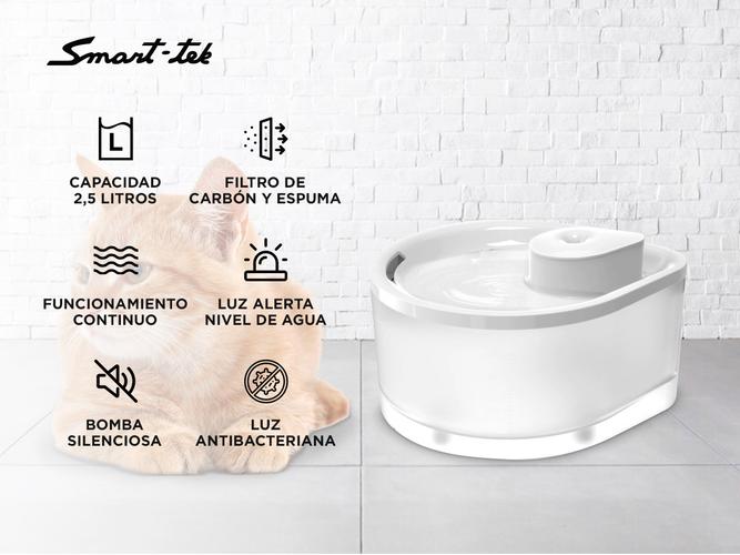 Bebedero Automático Para Mascotas Smart-tek 25 Litros Fuente Agua Color Blanco - 1