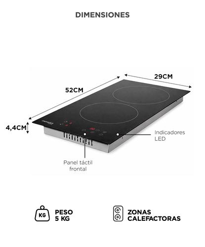 Anafe Vitrocerámico Maverick VITRO30 Empotrable 2 Hornallas 3000W - 5