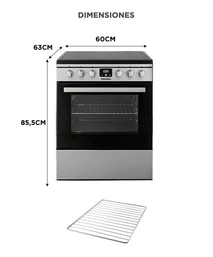 Cocina Eléctrica Vitrocerámica Maverick 60cm Calor Uniforme Cocción 360° Luz Interna Puerta De Doble Vidrio  - 6