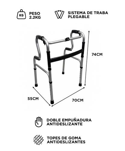 Andador Plegable Maverick Aluminio Reforzado Doble Grip - 3