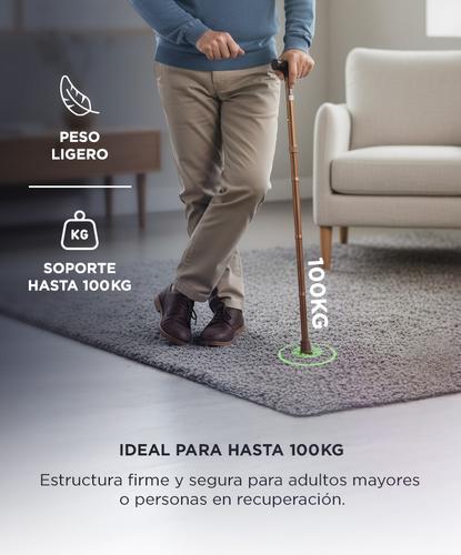 Bastón Ortopédico Maverick Liviano Plegable Aluminio 100kg Bronce - 3