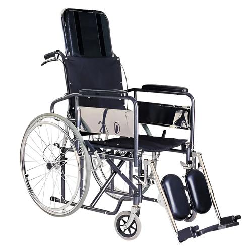 Silla De Ruedas Reclinable Maverick Plegable Eleva Piernas Cromada - 0