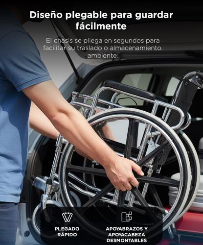 Silla De Ruedas Reclinable Maverick Plegable Eleva Piernas Cromada - 2