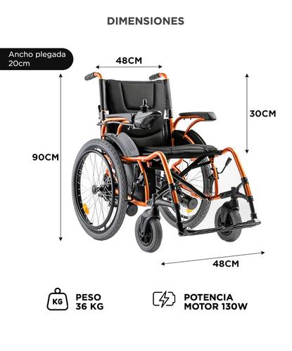Silla de Ruedas Eléctrica Maverick D130AL Autonomía 20km Motor Dual  - 5