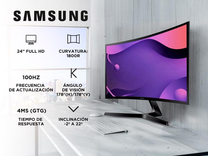 Monitor Gamer 24 Samsung Curvo Full Hd 100Hz LS24D366GALX - 1