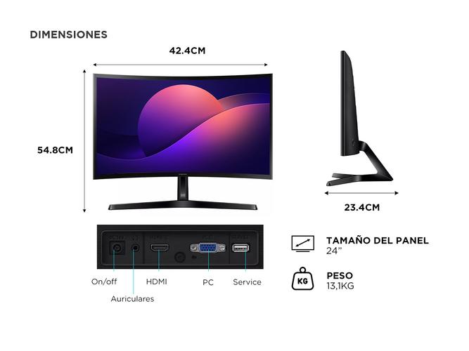 Monitor Gamer 24 Samsung Curvo Full Hd 100Hz LS24D366GALX - 4