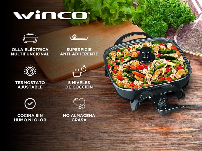 Olla Multifunción Winco Cuadrada W154 Eléctrica Antiadherente - 1