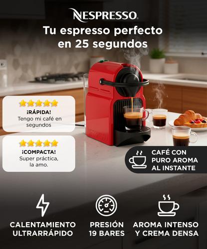 Cafetera Nespresso Inissia Red Cápsulas 07L 19 Bares Espresso Lungo - 1