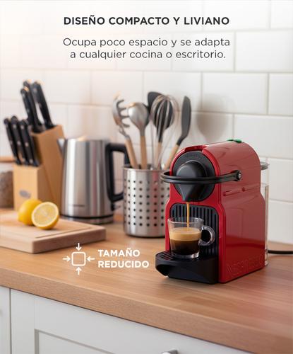Cafetera Nespresso Inissia Red Cápsulas 07L 19 Bares Espresso Lungo - 3