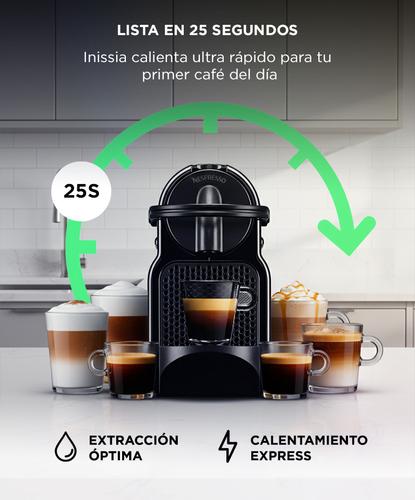 Cafetera Nespresso Inissia Black C40 Cafetera Cápsulas 19 Bares - 2