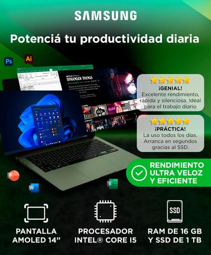 Notebook Samsung Galaxy Book3 Pro i5 RAM 16 GB SSD 512 GB Pantalla AMOLED 14” - 1