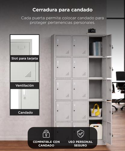 Locker Metalico GADNIC 12 Puertas Seguridad Acero Guardado - 3