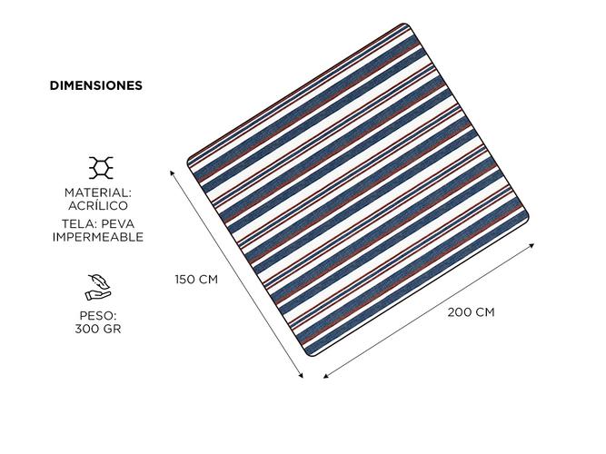 Lona Manta de Playa Picnic Gadnic LONA02 Impermeable Fácil Transporte - 3