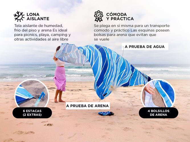 Lona Playera Gadnic Impermeable Con Bolsa y Estacas  - 2
