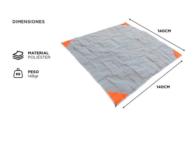 Lona Playera Gadnic Plegable mpermeable Ultra Liviana 140x140 - 3