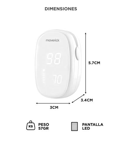 Oximetro Saturometro De Pulso Digital Maverick YX110 Bluetooth App Movil Portatil - 3