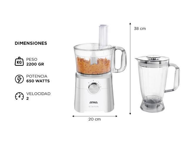 Multiprocesadora + Jarra Plástica Atma1.2L 650W LP8425P - 4