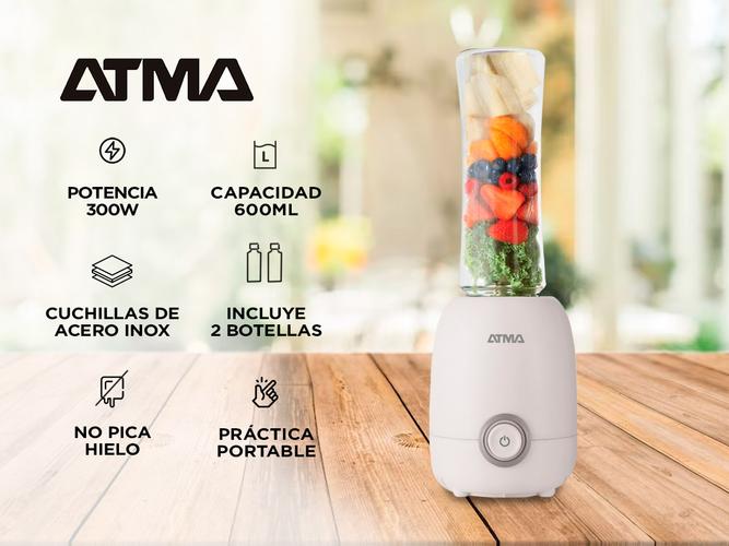 Licuadora Portatil Atma 300w Essential Fit Blanca 600ml  - 1