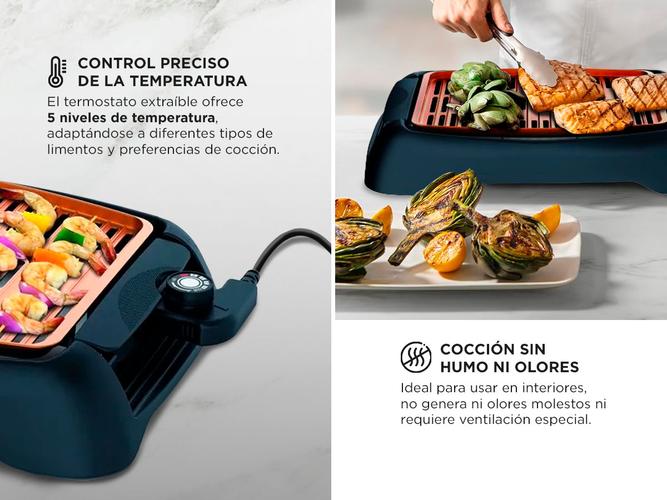 Parrilla Grill Eléctrica Winco W2015 Termostato Extraíble 5 Niveles Cocción Sin Humo  - 2