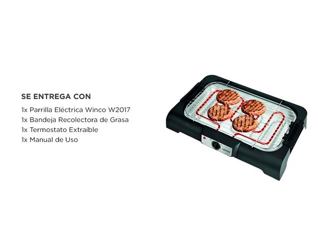 Parrilla Grill Eléctrica Winco W2017 Termostato Extraíble Rejilla De 2 Alturas   - 4
