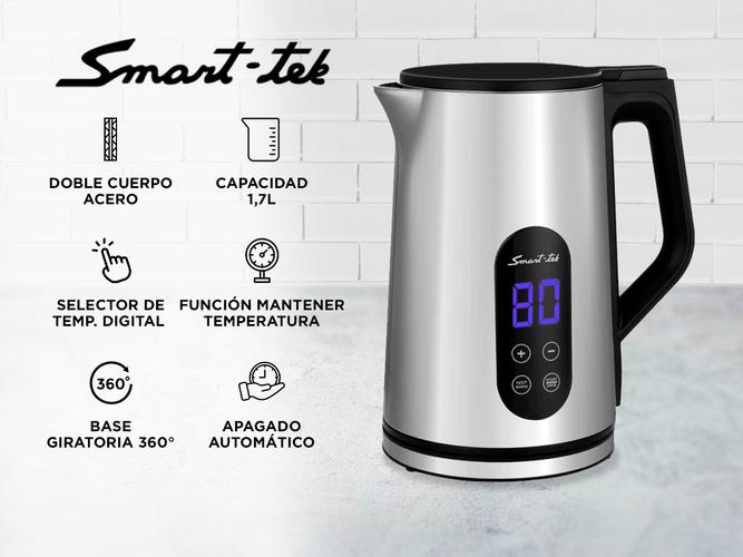 Pava Eléctrica Smart Tek SD2090 Digital 1,7 Litros Acero Inoxidable - 1