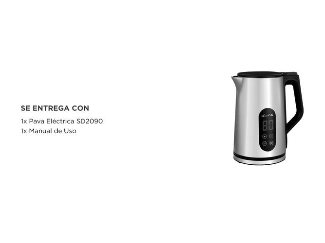 Pava Eléctrica Smart Tek SD2090 Digital 1,7 Litros Acero Inoxidable - 4