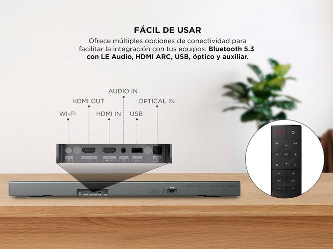 Barra De Sonido Philips TAB8507B10 Con Subwoofer Inalámbrico Bluetooth Home Theater  - 4
