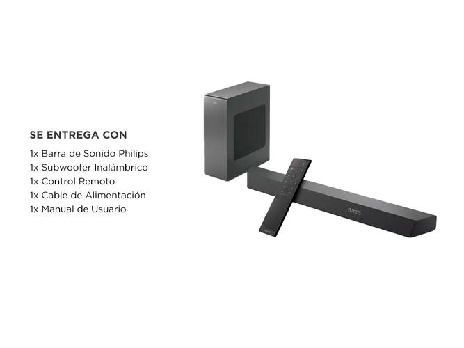 Barra De Sonido Philips TAB8507B10 Con Subwoofer Inalámbrico Bluetooth Home Theater  - 6