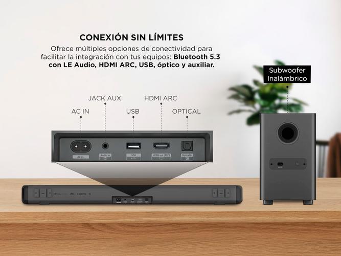 Barra De Sonido Philips TAB530977 Con Subwoofer Inalámbrico Dolby Digital Plus  - 3