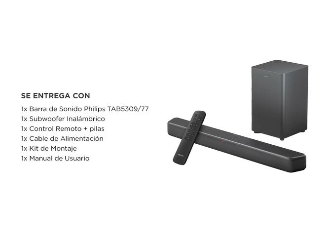 Barra De Sonido Philips TAB530977 Con Subwoofer Inalámbrico Dolby Digital Plus  - 6