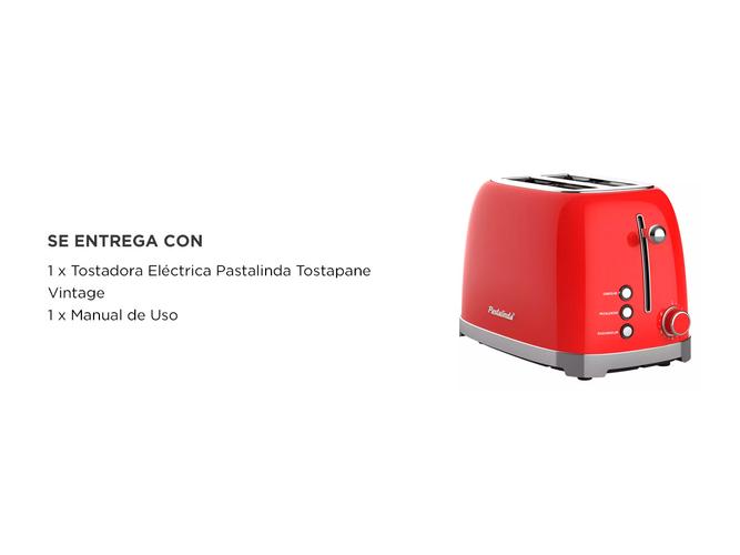 Tostadora Eléctrica Pastalinda Tostapane Vintage 2 Rebanadas  - 5