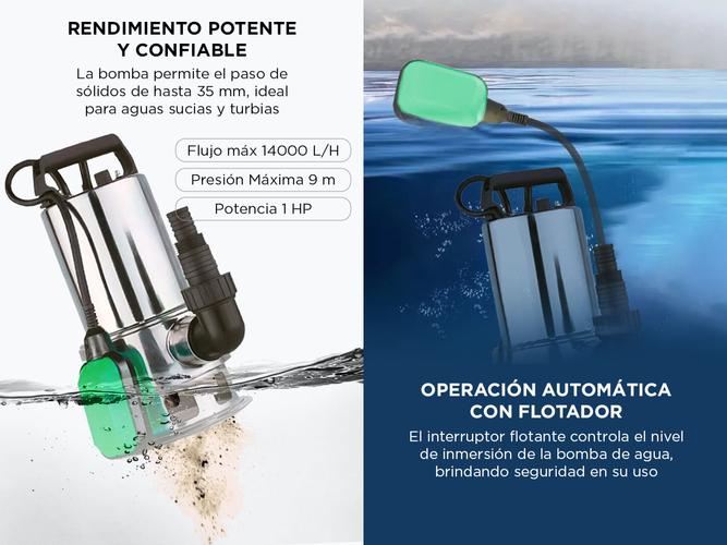 Bomba Sumergible Rowa Drain M 750 INOX Drenaje Agua 1 HP - 3