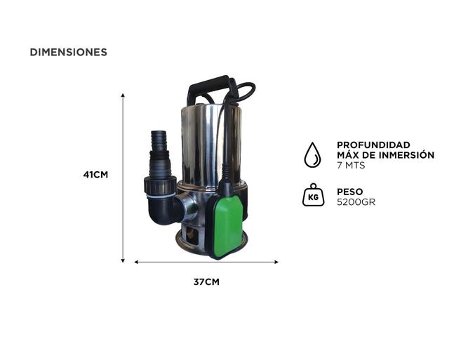 Bomba Sumergible Rowa Drain M 750 INOX Drenaje Agua 1 HP - 4