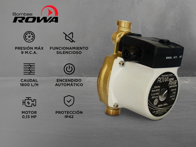 Bomba Presurizadora Rowa Mini RW9 Bronce 220 V - 1