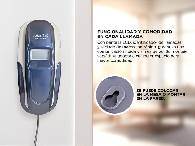 Teléfono Fijo Apto Pared con Identificador Panatel KXT-222ID - 2