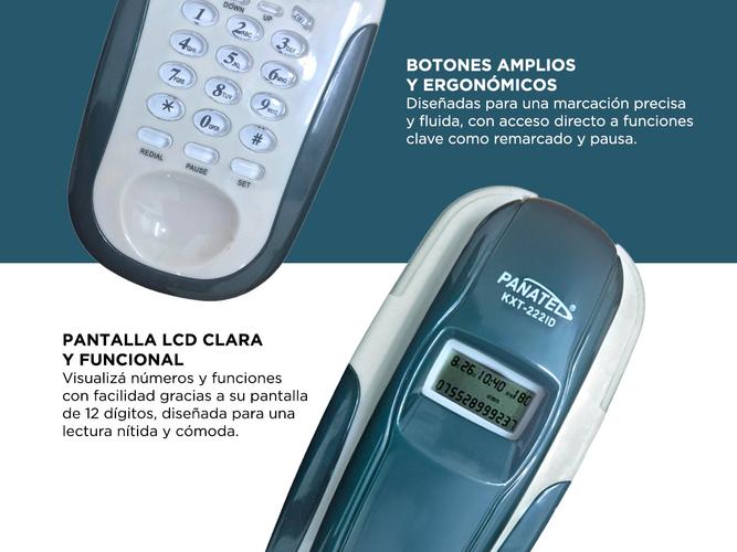 Teléfono Fijo Apto Pared con Identificador Panatel KXT-222ID - 3