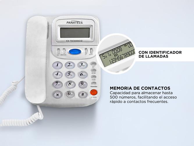 Teléfono Fijo con Identificador de Llamada Altavoz Panatel KX-TSC6080CID - 3