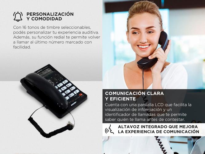 Teléfono Panatel Kx-tsc6052cid Con Identificador de Llamadas Negro - 2