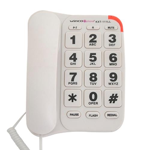 Teléfono Fijo Integrado Botones Números Grandes Winco KXT-111LL Negro - 0