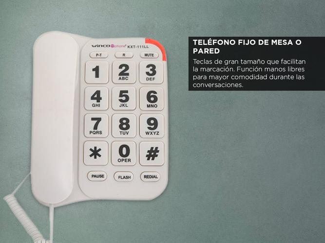 Teléfono Fijo Integrado Botones Números Grandes Winco KXT-111LL Negro - 2