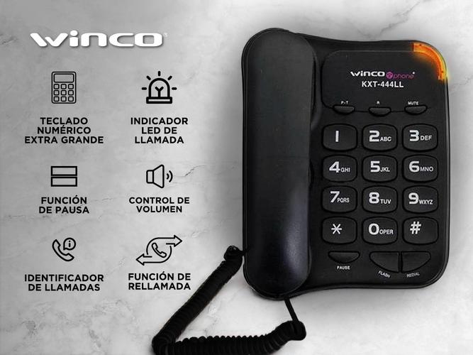Teléfono Fijo Botones Números Grandes Winco KXT-444LL - 1