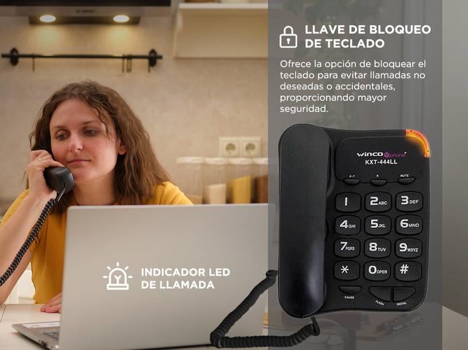 Teléfono Fijo Botones Números Grandes Winco KXT-444LL - 2