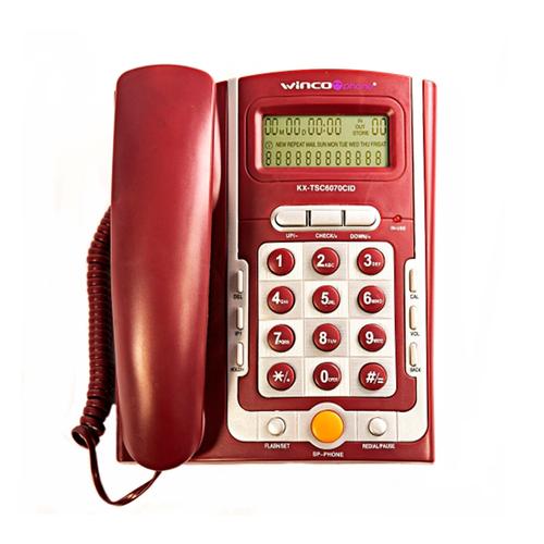 Teléfono Fijo Winco TE7070R De Mesa o Pared Con Función Altavoz - 0