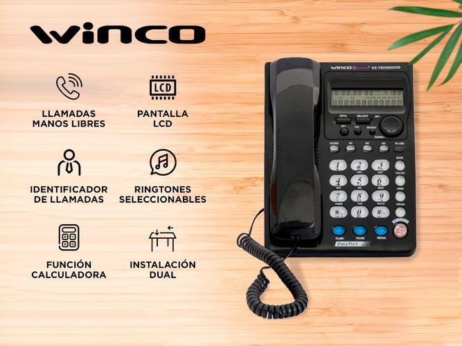 Teléfono Fijo Winco TE6002 De Mesa o Pared Con Identificador De Llamadas - 1
