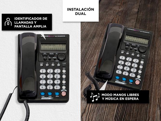 Teléfono Fijo Winco TE6002 De Mesa o Pared Con Identificador De Llamadas - 2