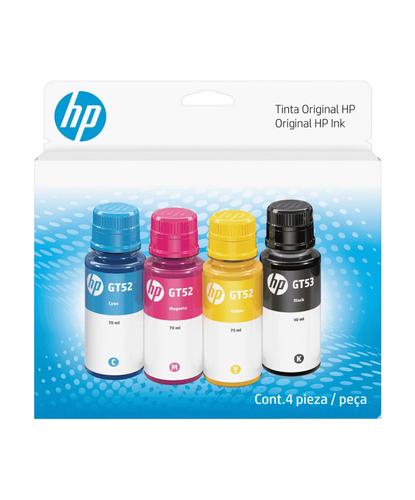 Kit de 4 Botellas Tinta HP GT53GT52 Negro Cyan Magenta Amarillo Impresora DeskJet serie GT5800 - 5