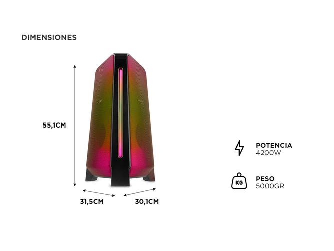 Torre Potenciada de Sonido Noblex 94MNT2X 4200W Bluetooth - 3