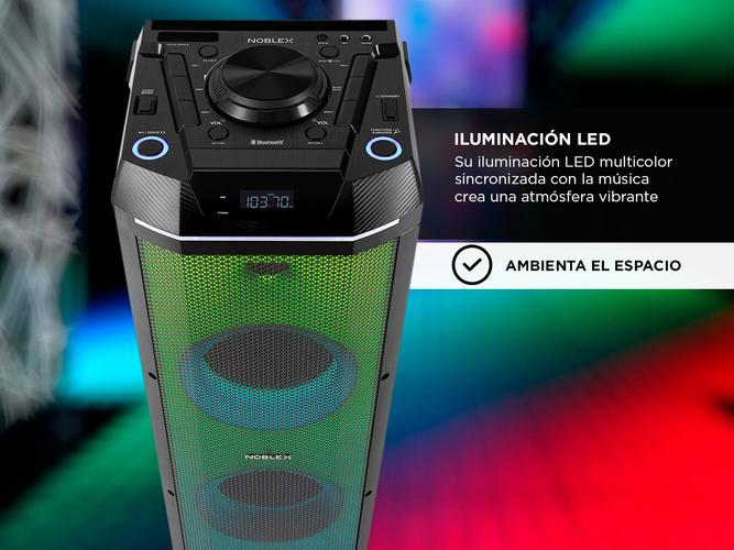 Torre Potenciada de Sonido Noblex 94MNT870F 6500W Bluetooth Flashing LED  - 3
