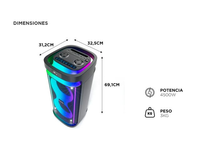 Torre Potenciada de Sonido Philco 94TP6500 4500W Bluetooth - 4