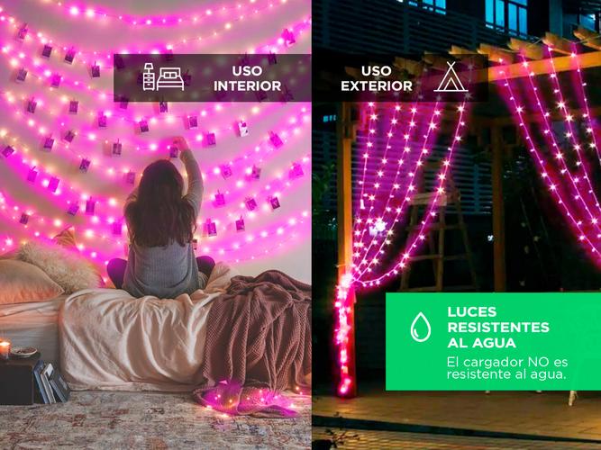 Cortina Led Gadnic 320 Luces Rosas 3 x 3 Metrosw - 2